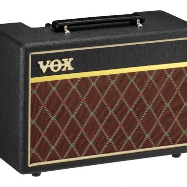 black and brown VOX amplifier