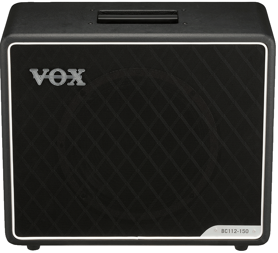 front view of black VOX cabinet