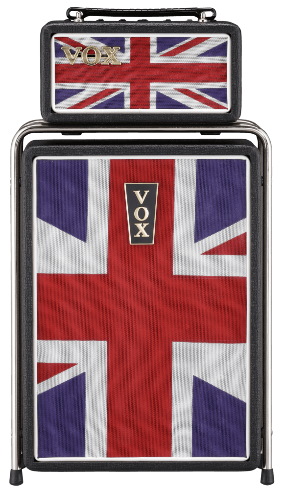 front view of VOX union jack Mini Super Beetle